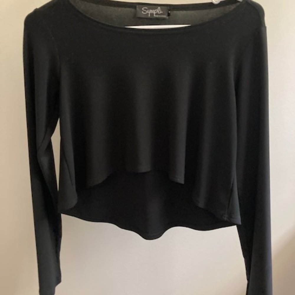 Black Women's Sympli Cropped Tee Top